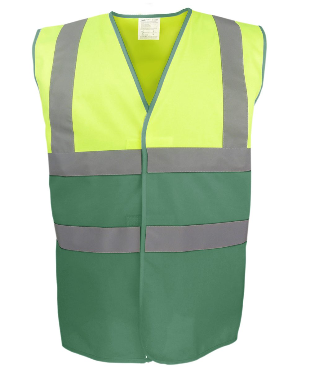 Hi-vis Yellow/Paramedic Green Hi-vis two-tone waistcoat (HVW122)