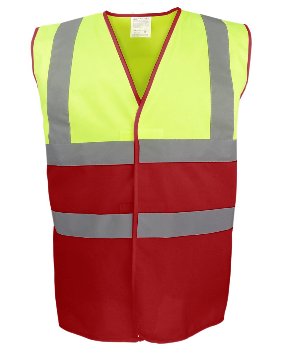 Hi-vis Yellow/Red Hi-vis two-tone waistcoat (HVW122)