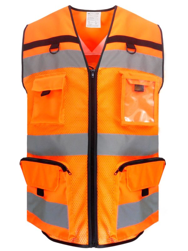 Hi-vis Orange Mesh Hi-vis ripstop tool vest (HVW108)