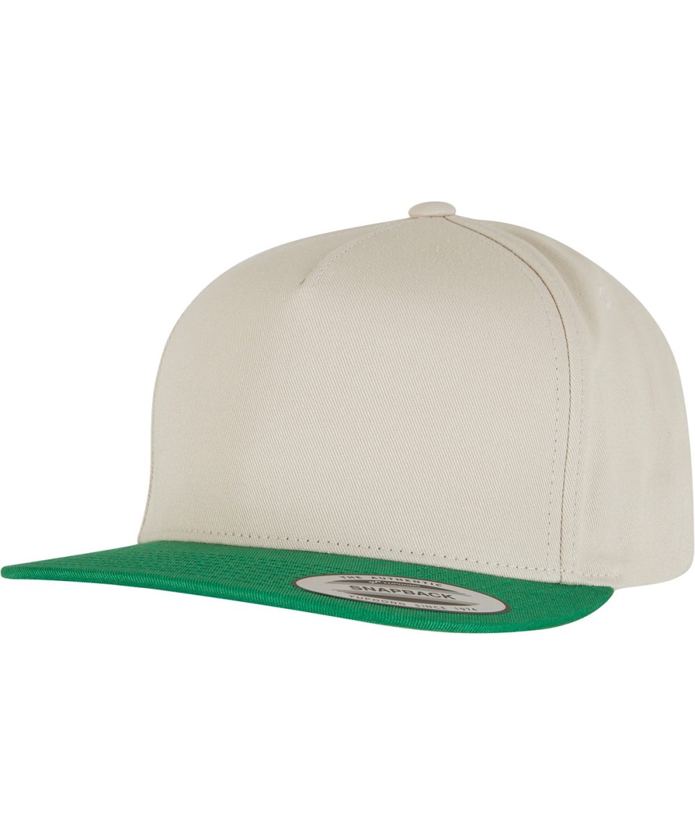 Beige/Green Classic 5-panel snapback (6007)