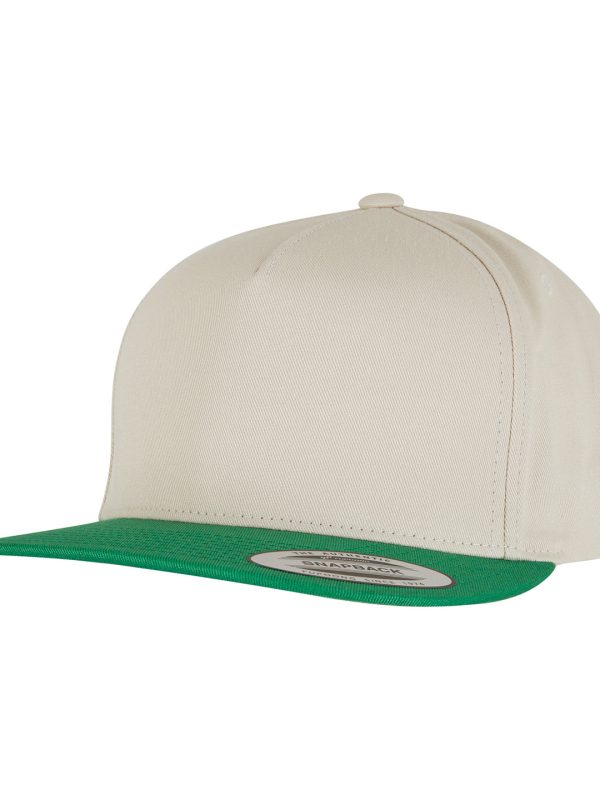 Beige/Green Classic 5-panel snapback (6007)