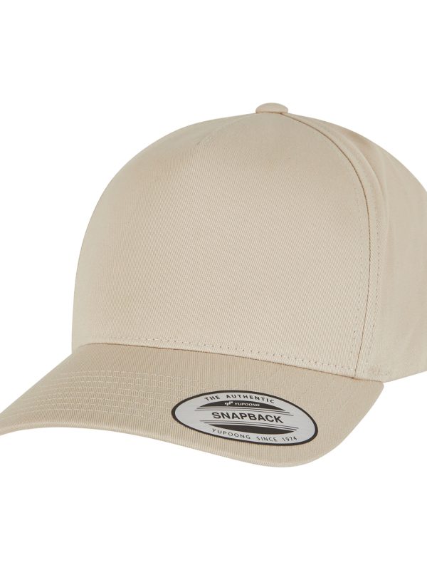 Beige 5-panel curved classic snapback (7707)