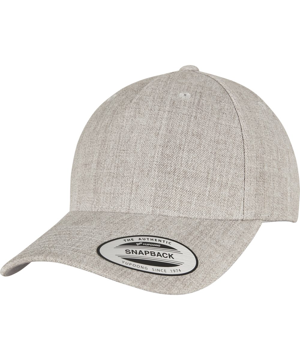 Heather Grey YP classics 5-panel premium curved visor snapback cap (5789M)