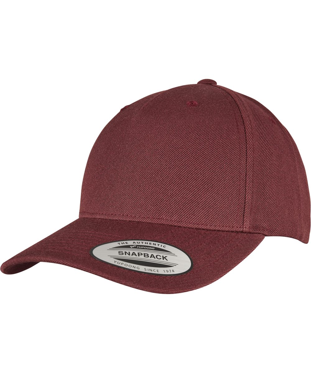 Maroon YP classics 5-panel premium curved visor snapback cap (5789M)