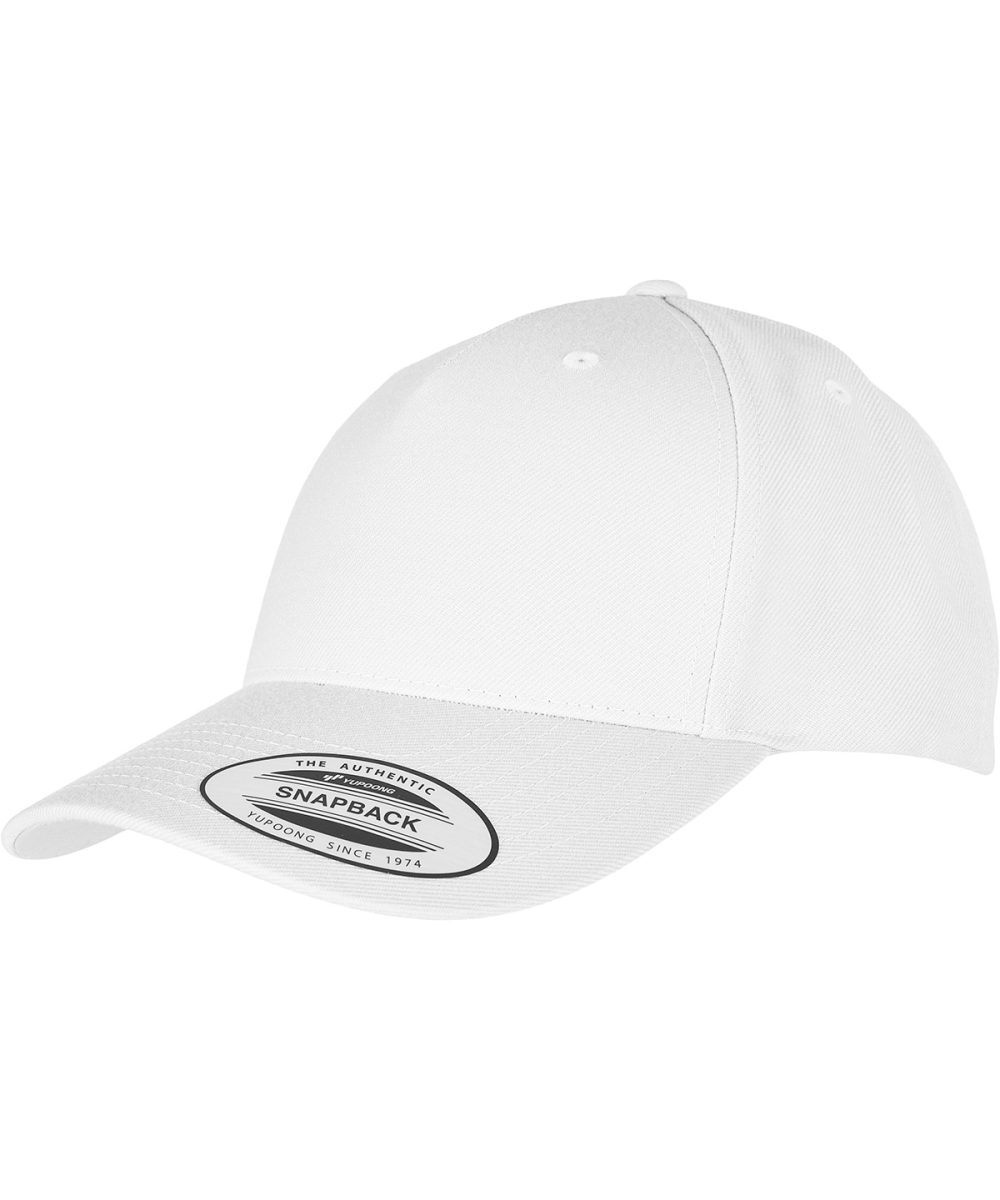 White YP classics 5-panel premium curved visor snapback cap (5789M)