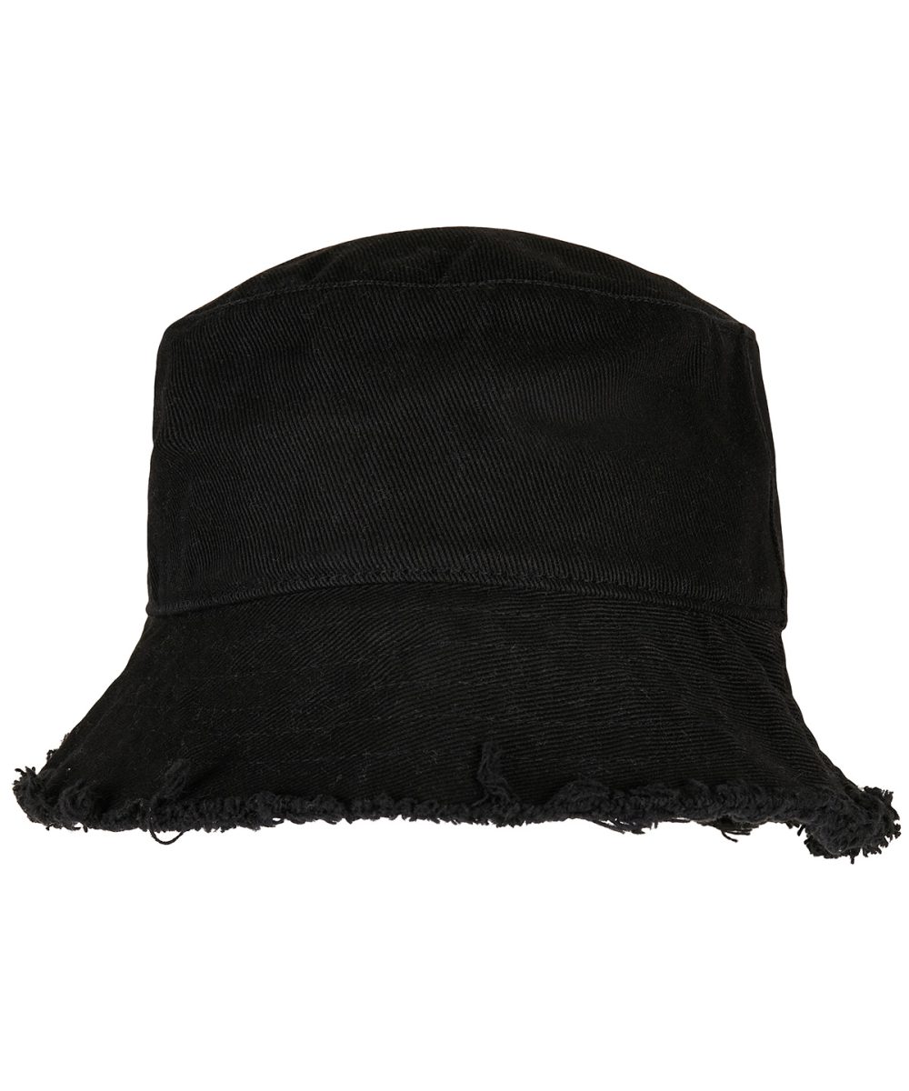 Black Open edge bucket hat