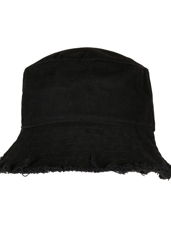 Black Open edge bucket hat