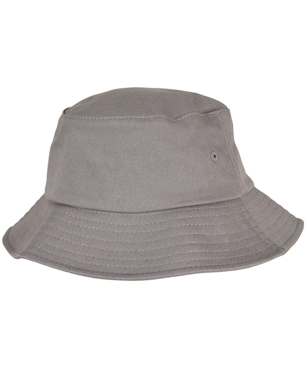 Grey Kids Flexfit cotton twill bucket hat