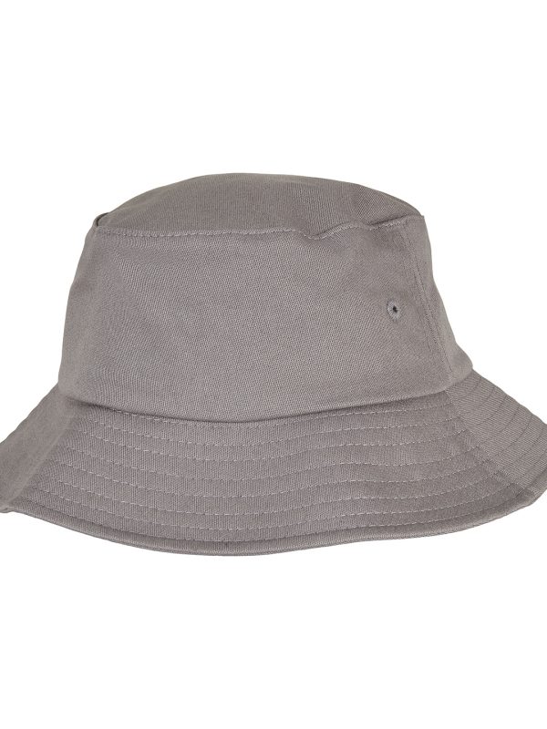 Grey Kids Flexfit cotton twill bucket hat