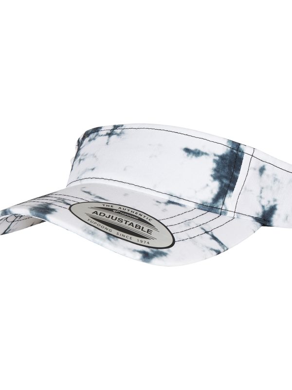 Black/White Batik dye curved visor cap