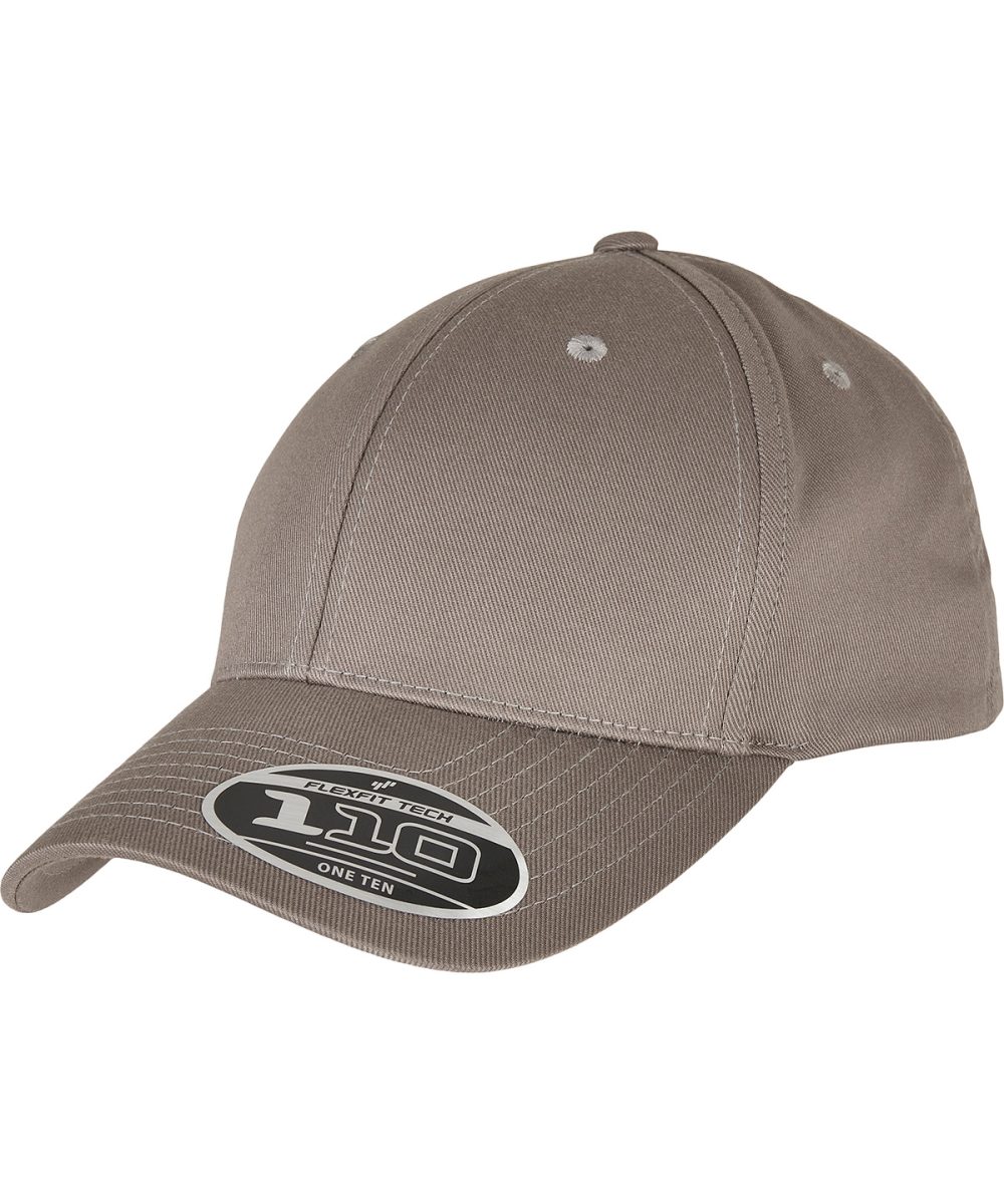 Grey Flexfit 110 curved visor snapback