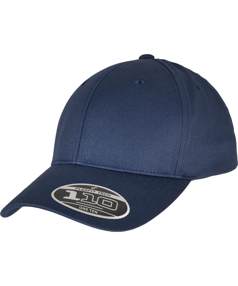 Navy Flexfit 110 curved visor snapback