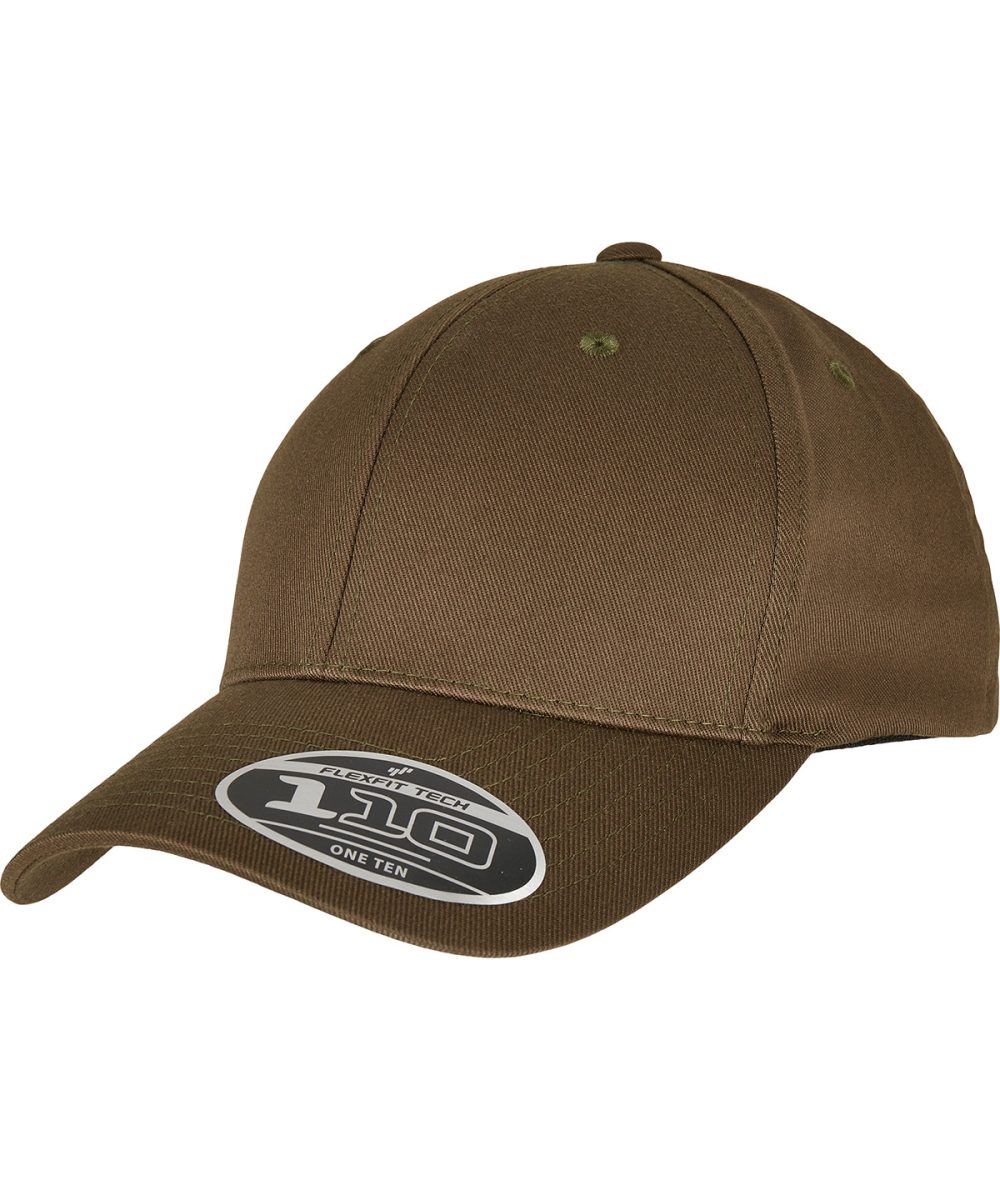 Olive Flexfit 110 curved visor snapback