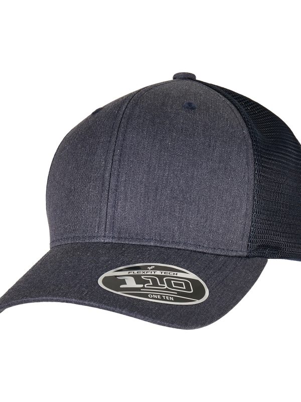 Heather/Navy 110 Flexfit melange trucker (110PT)