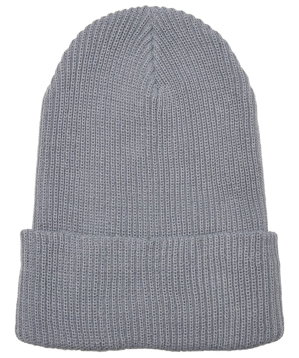 Grey Recycled yarn ribbed knit beanie (1504RY)