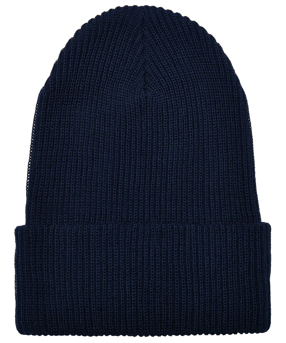 Navy Recycled yarn ribbed knit beanie (1504RY)