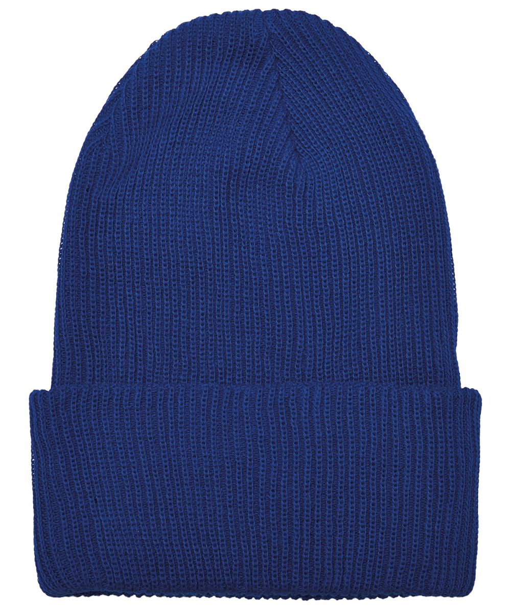 Royal Blue Recycled yarn ribbed knit beanie (1504RY)