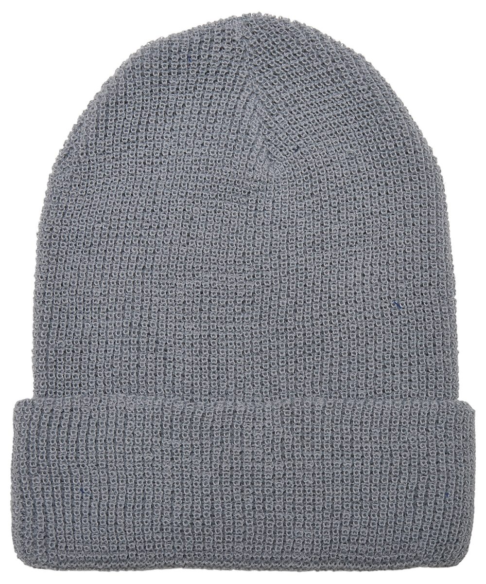 Grey Recycled yarn waffle knit beanie (1505RY)