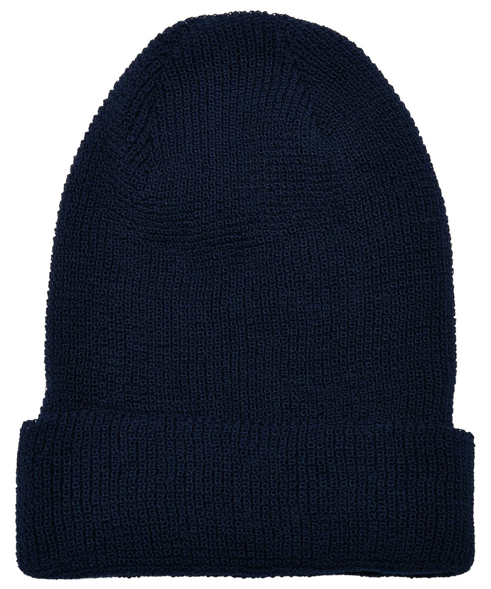 Navy Recycled yarn waffle knit beanie (1505RY)