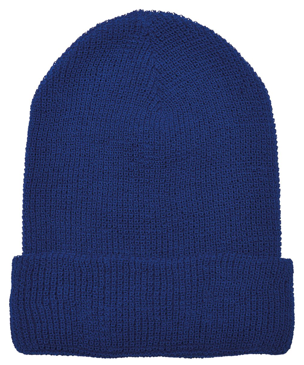 Royal Blue Recycled yarn waffle knit beanie (1505RY)