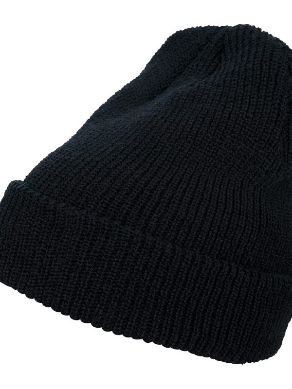 Black Long knit beanie (1545K)