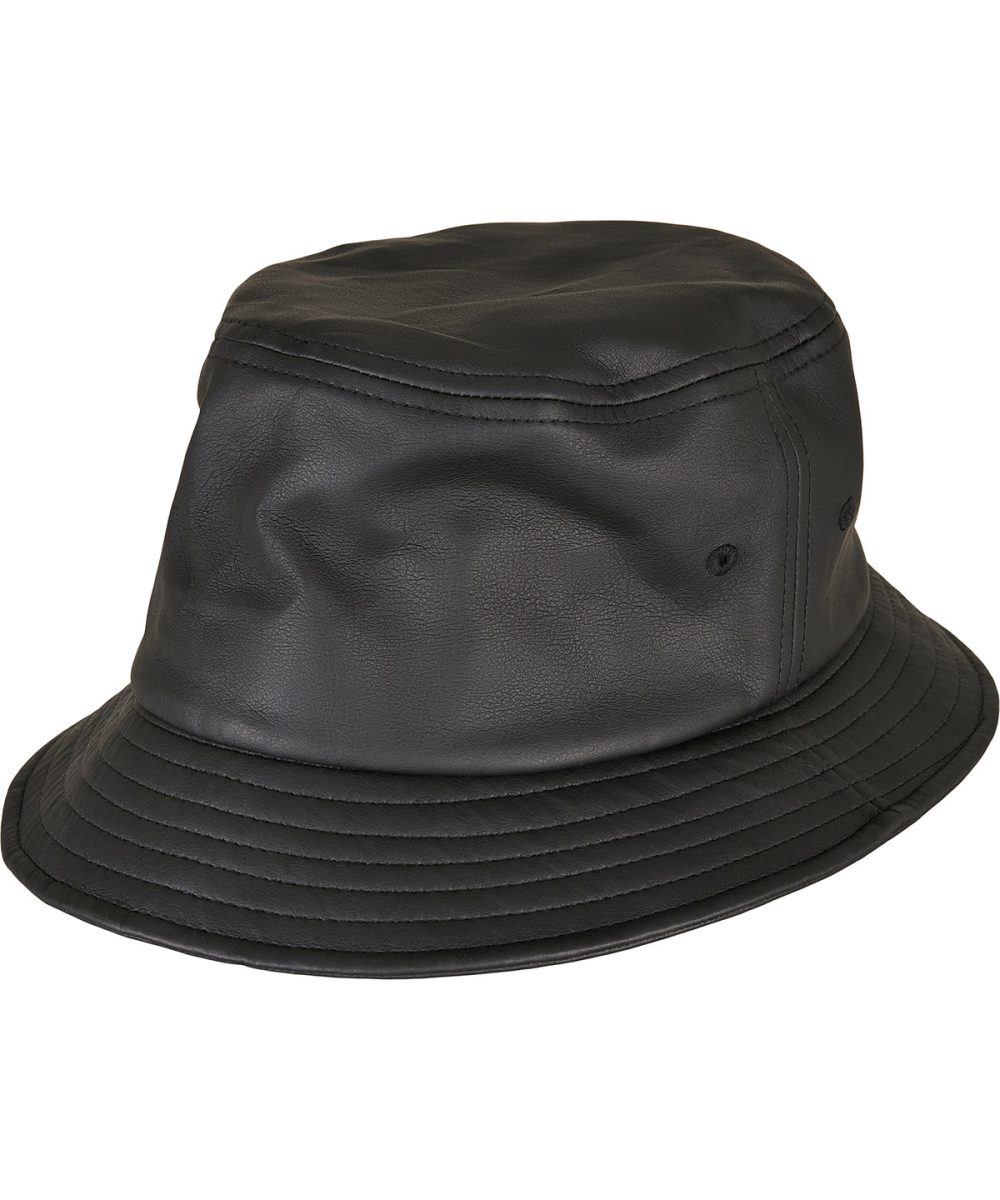 Black Imitation leather bucket hat (5003IL)