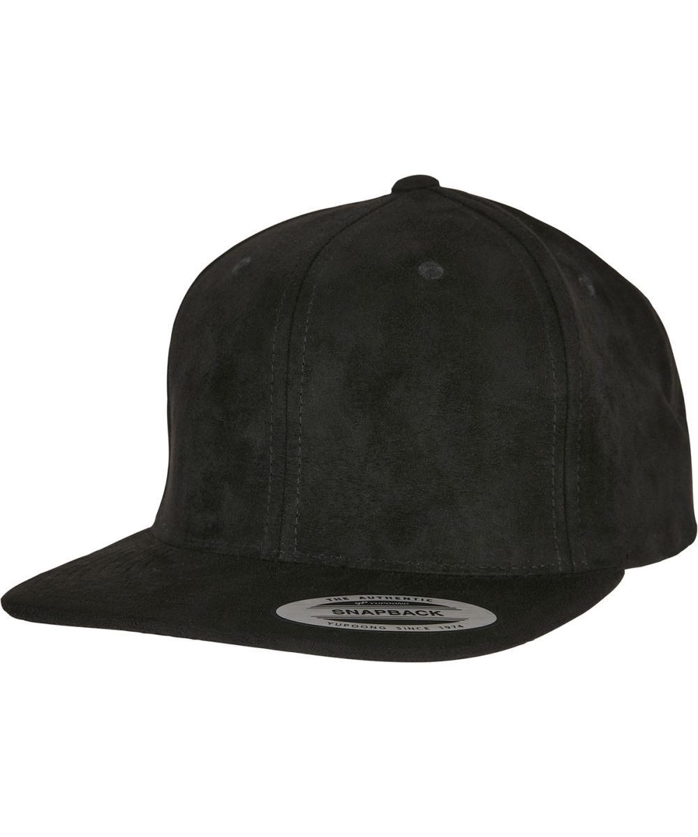 Black Imitation suede leather snapback (6089SU)