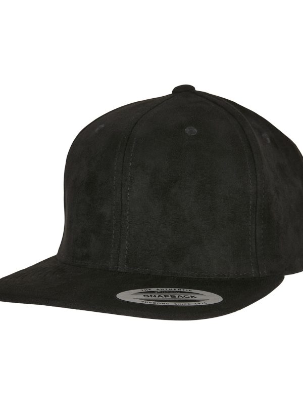 Black Imitation suede leather snapback (6089SU)