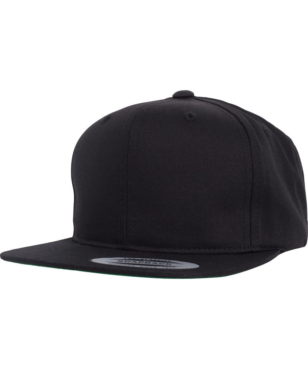 Black Pro-style twill snapback youth cap (6308)