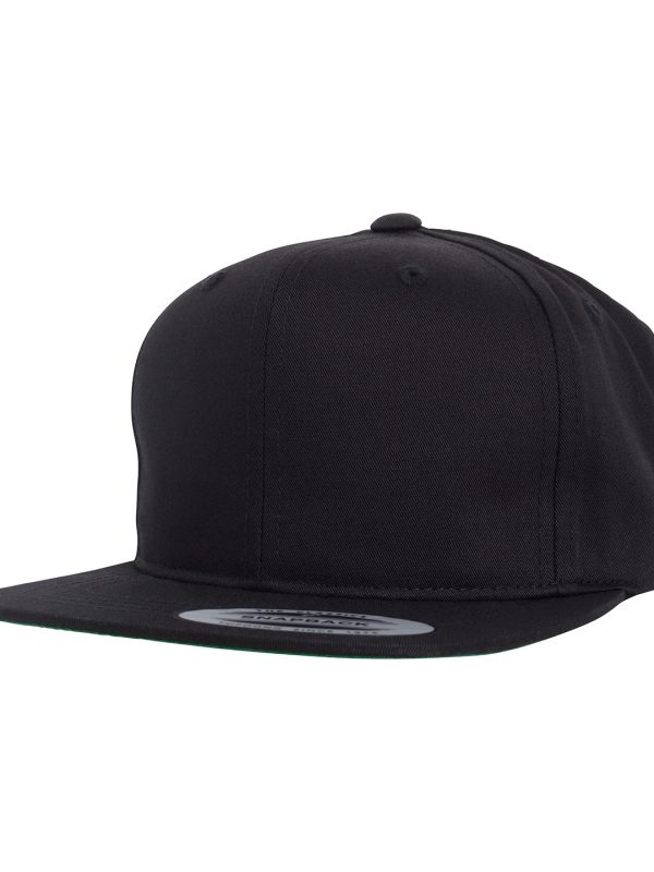 Black Pro-style twill snapback youth cap (6308)