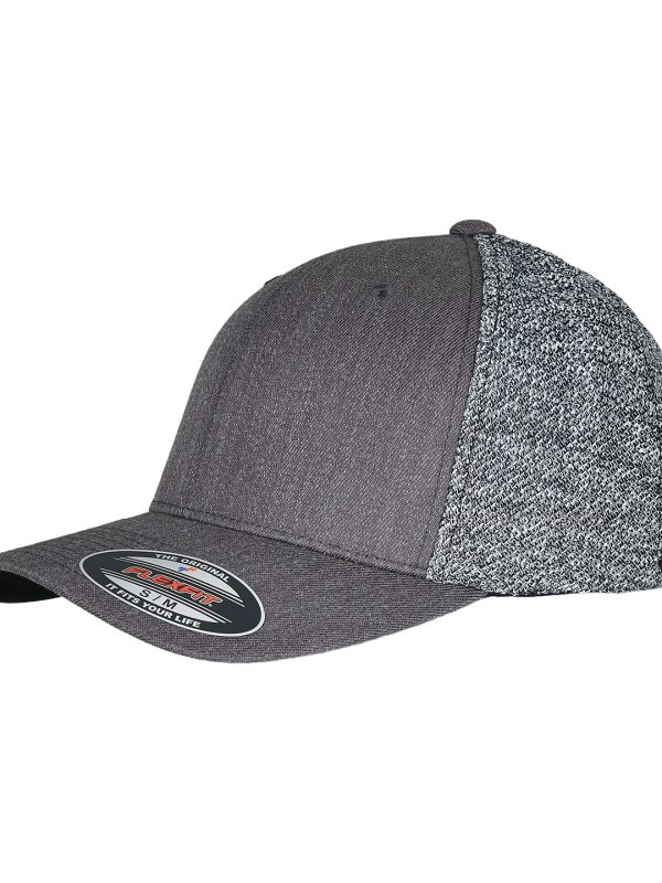 Black/Grey Melange Flexfit trucker melange mesh (6511MM)