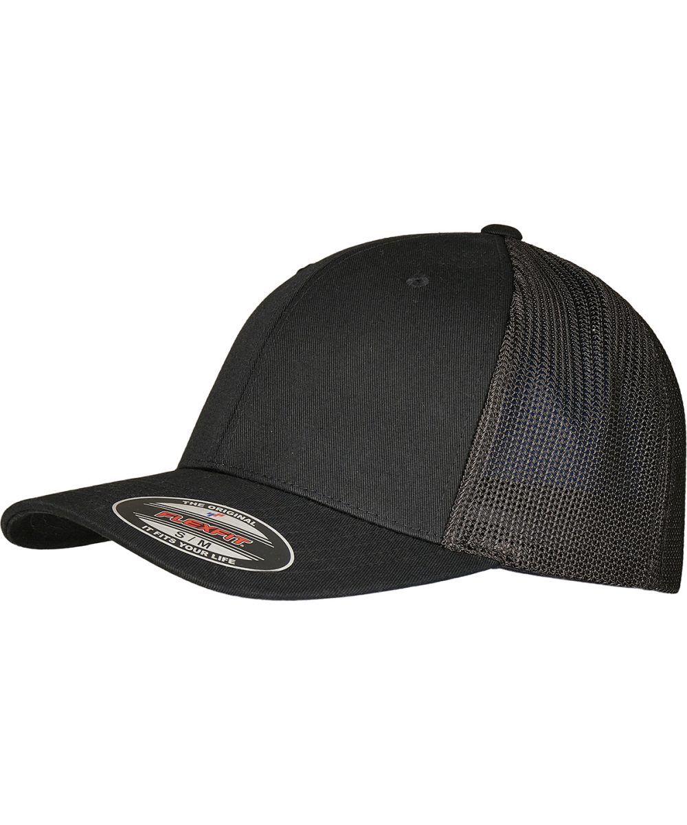 Black/Black Flexfit trucker recycled mesh (6511RM)