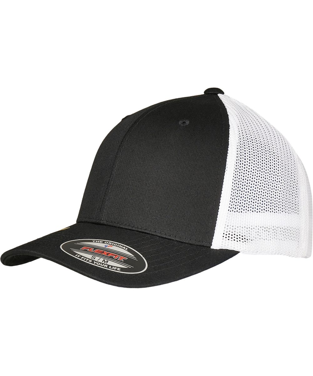 Black/White Flexfit trucker recycled mesh (6511RM)