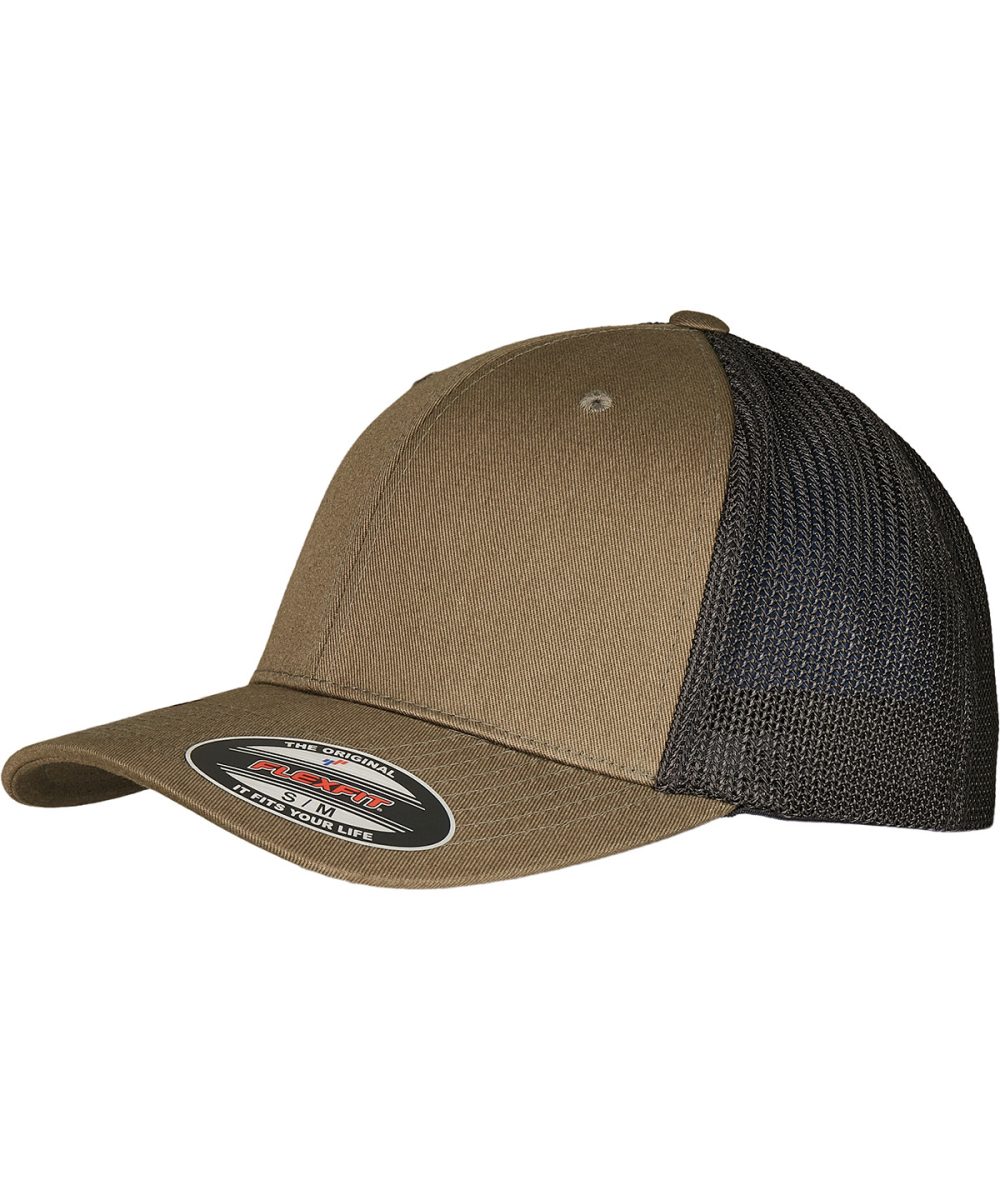 Olive/Black Flexfit trucker recycled mesh (6511RM)