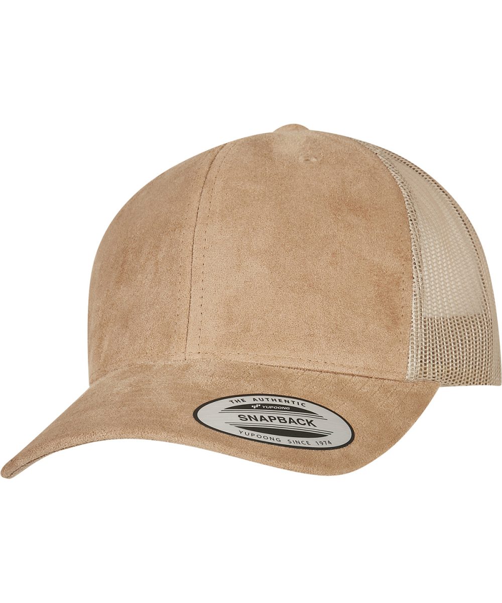 Khaki Imitation suede leather trucker cap (6606SU)