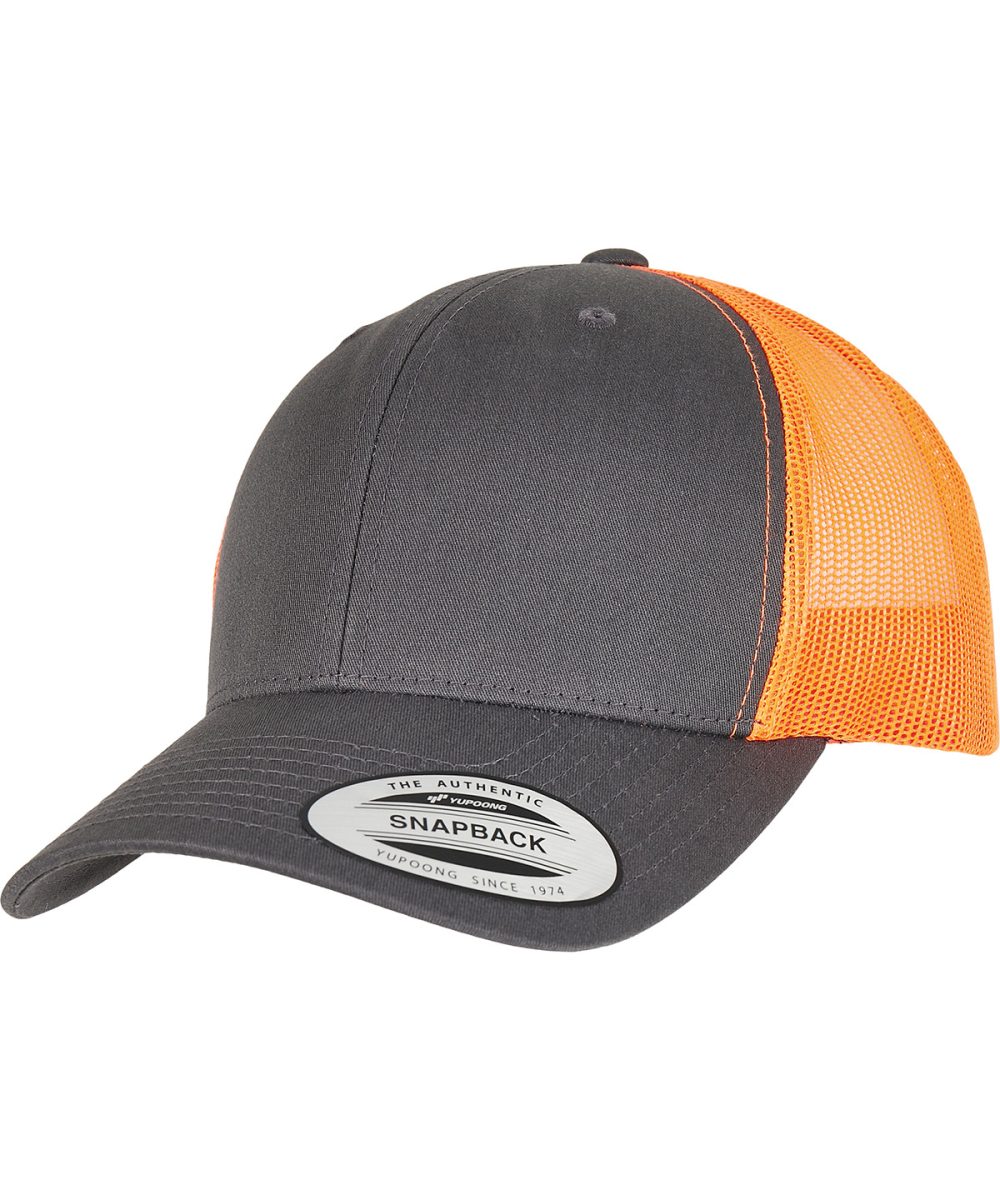 Charcoal/Neon Orange Retro trucker 2-tone (6606T)