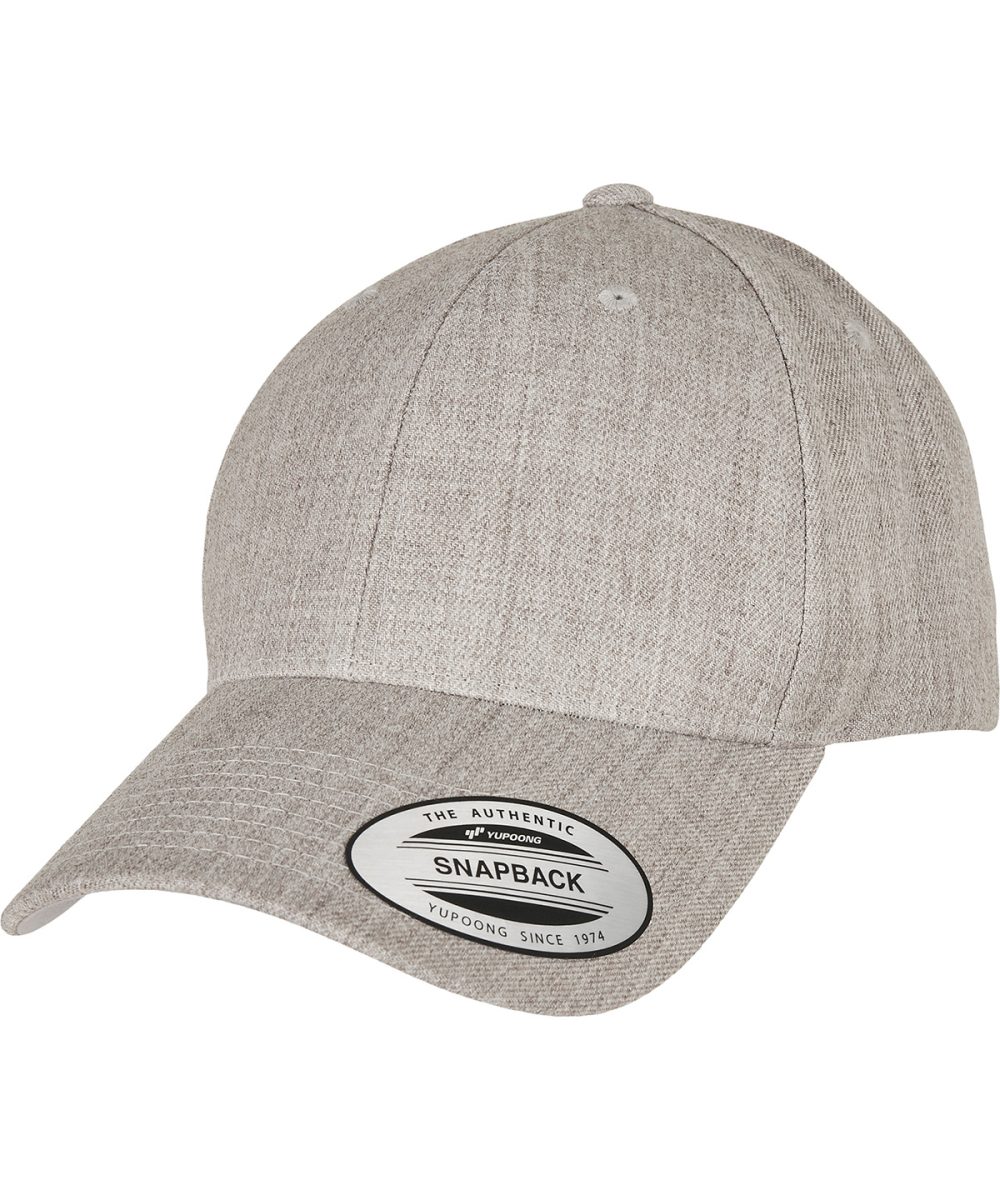 Heather Grey Premium curved visor snapback cap (6789M)