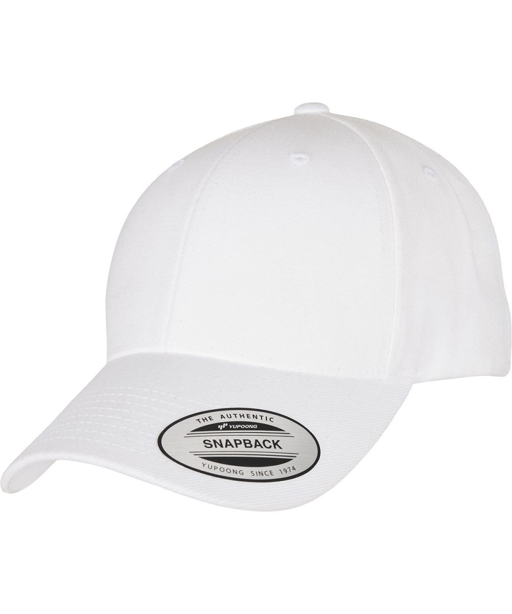 White Premium curved visor snapback cap (6789M)