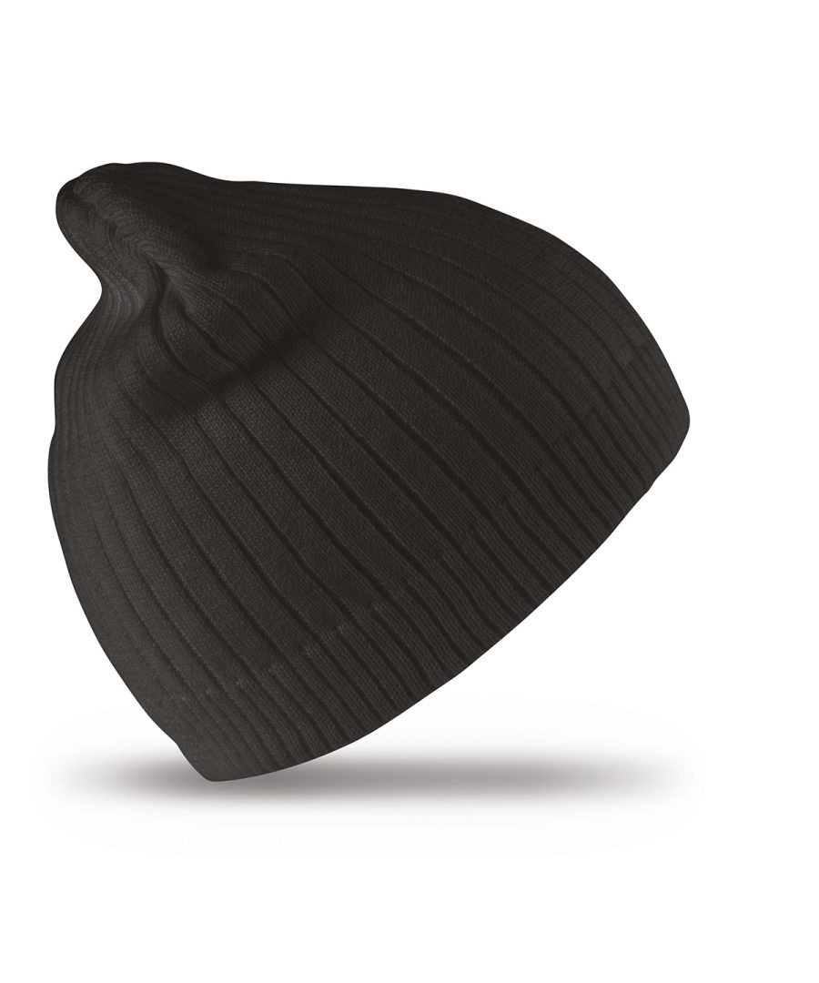 Black Cotton knitted beanie hat