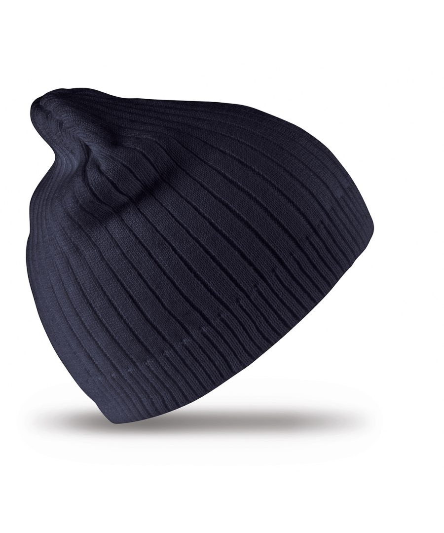 Navy Cotton knitted beanie hat