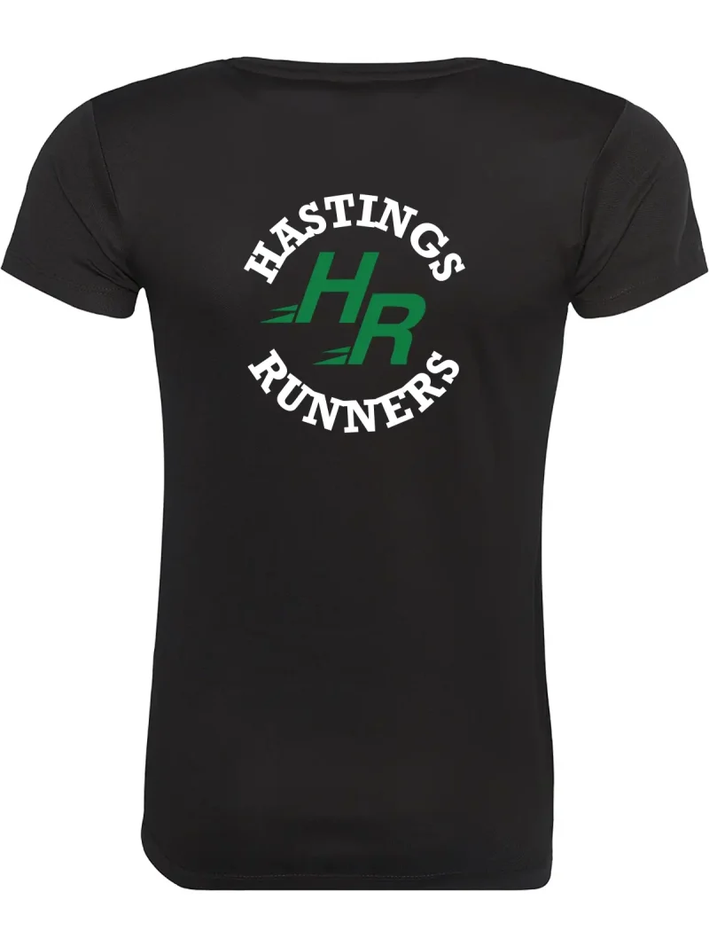 Hastings Runners Rear Womens Black Running T-Shirt