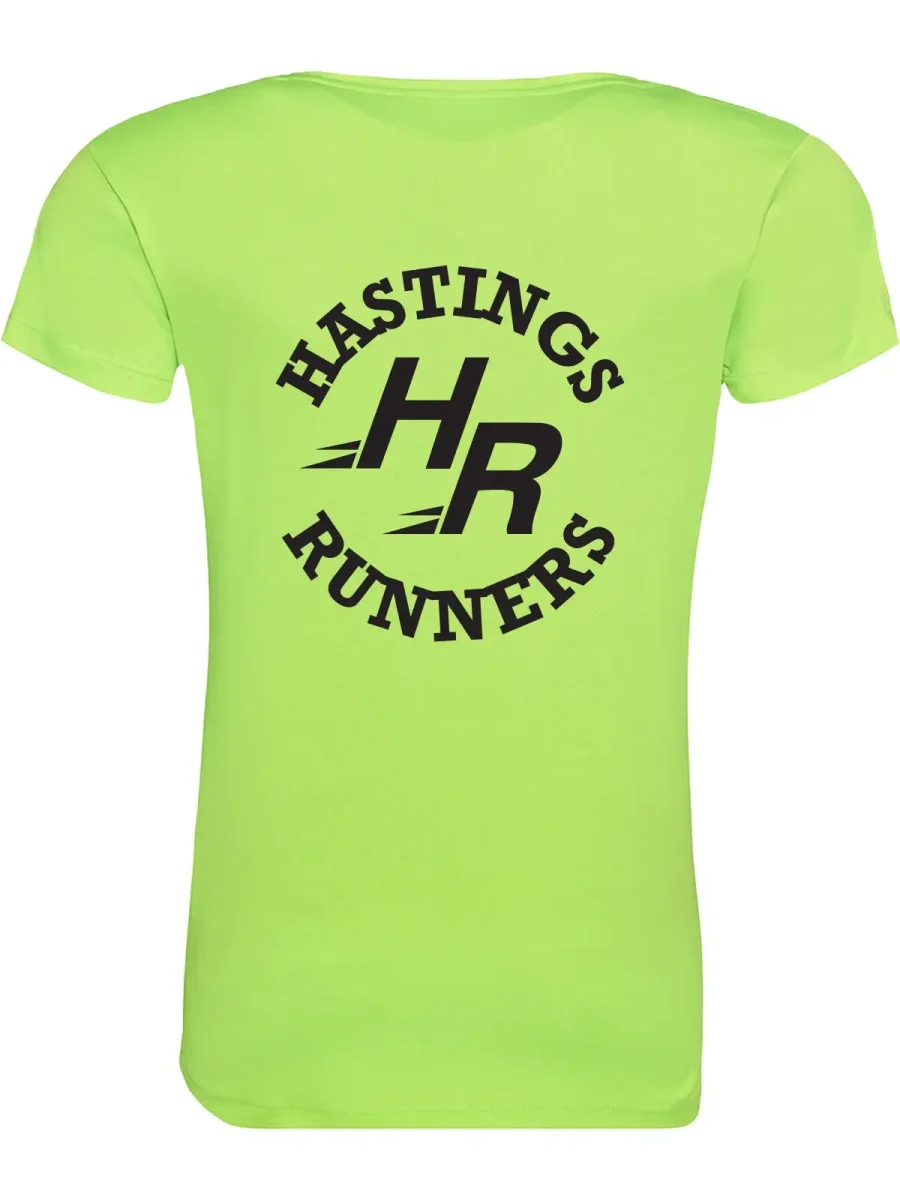 Hastings Runners Womens Rear Green Running T-Shirt
