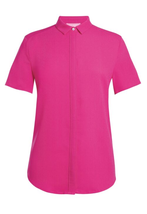 Brook Taverner Venezia S/S Crepe Blouse Navy