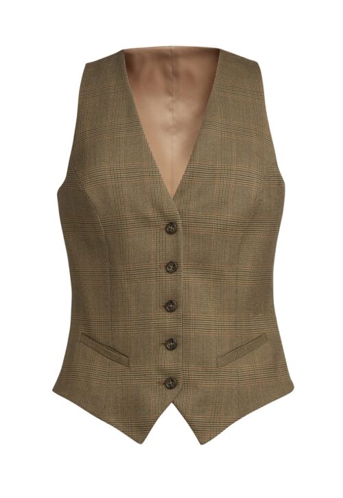 Brook Taverner Olivia Check Waistcoat Green Check