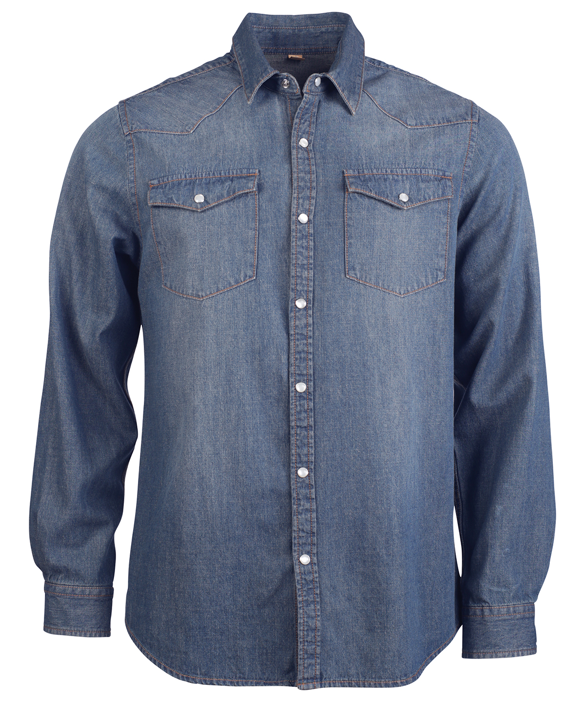 Men'S Long-Sleeved Denim Shirt