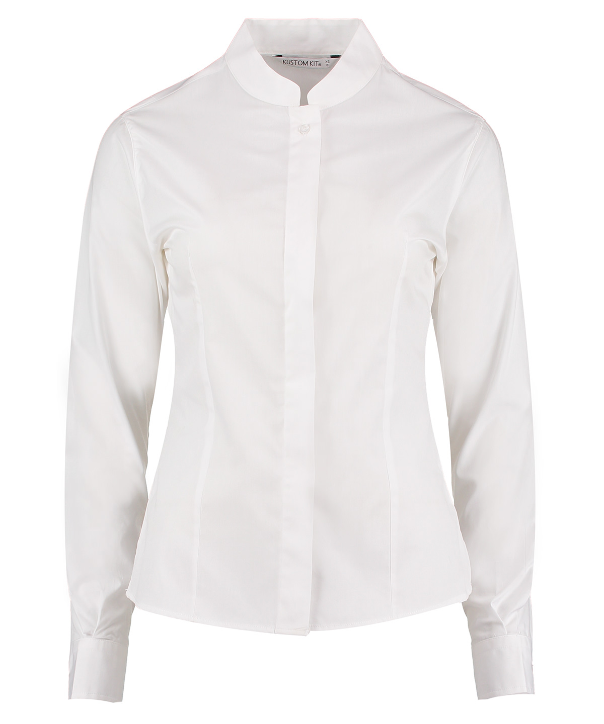 Women'S Mandarin Collar Shirt Long-Sleeved (Tailored Fit) - Image 3