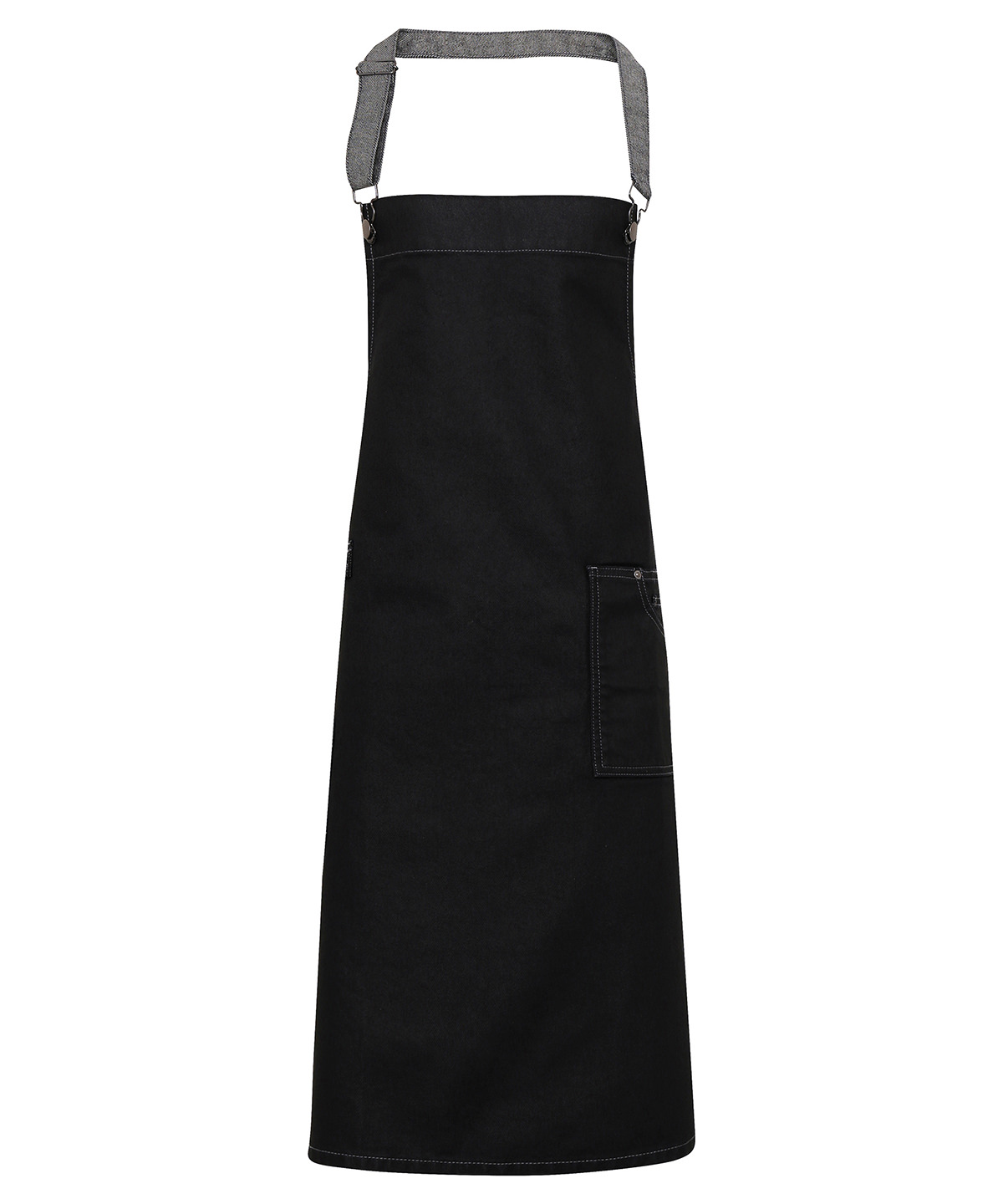 District Waxed-Look Denim Bib Apron - Image 2