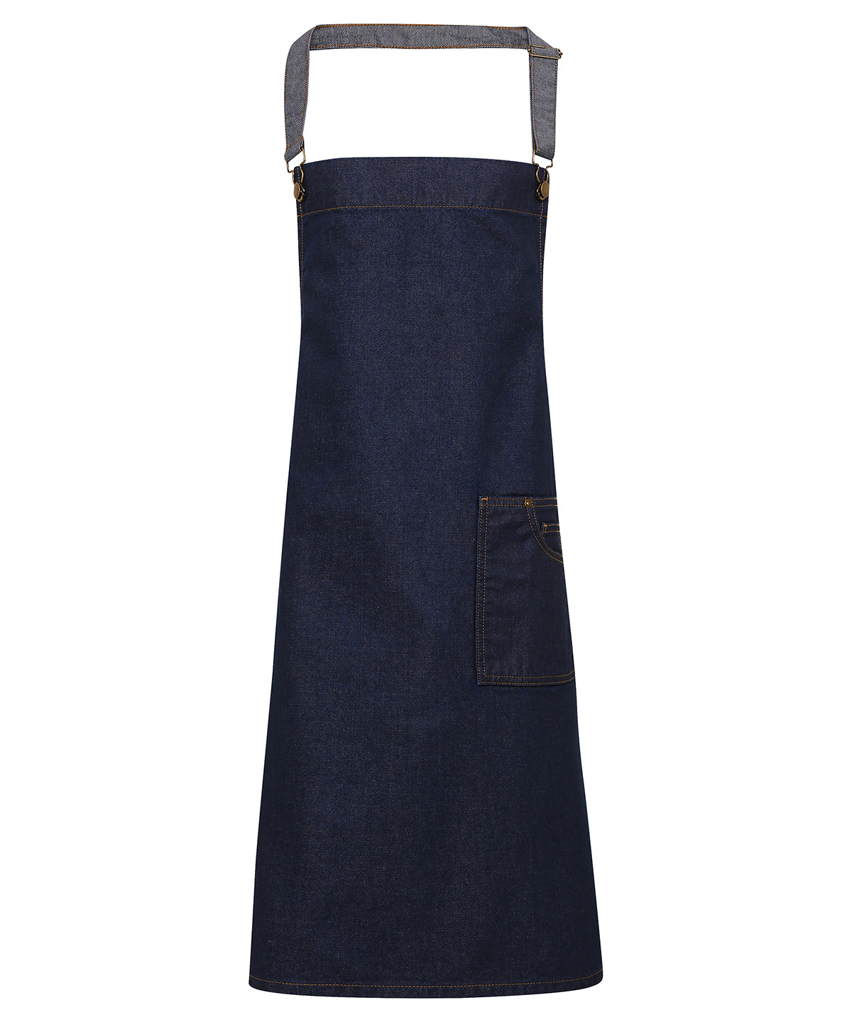 District Waxed-Look Denim Bib Apron - Image 3