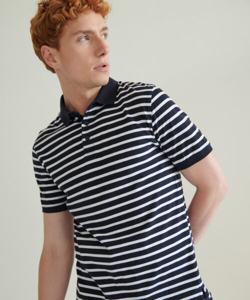 Striped Jersey Polo Shirt