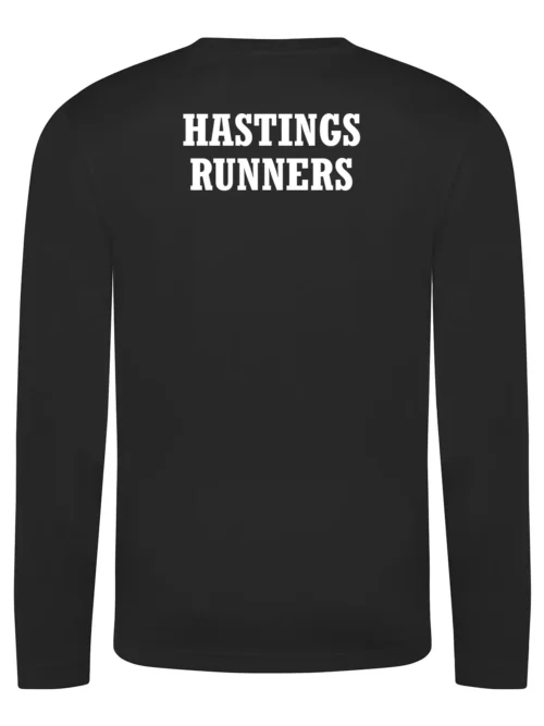 Hastings Runners Women's Black Running Long Sleeve T-Shirt Rear
